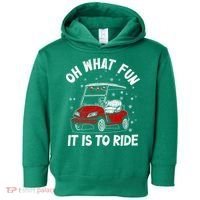 Oh What Fun It Is To Ride Funny Golf Christmas Toddler Hoodie thumb 0