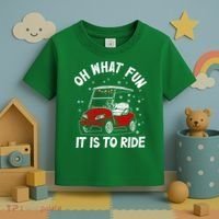 Oh What Fun It Is To Ride Funny Golf Christmas Toddler T-Shirt thumb 3