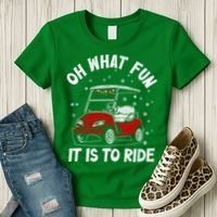 Oh What Fun It Is To Ride Funny Golf Christmas Women's T-Shirt thumb 3