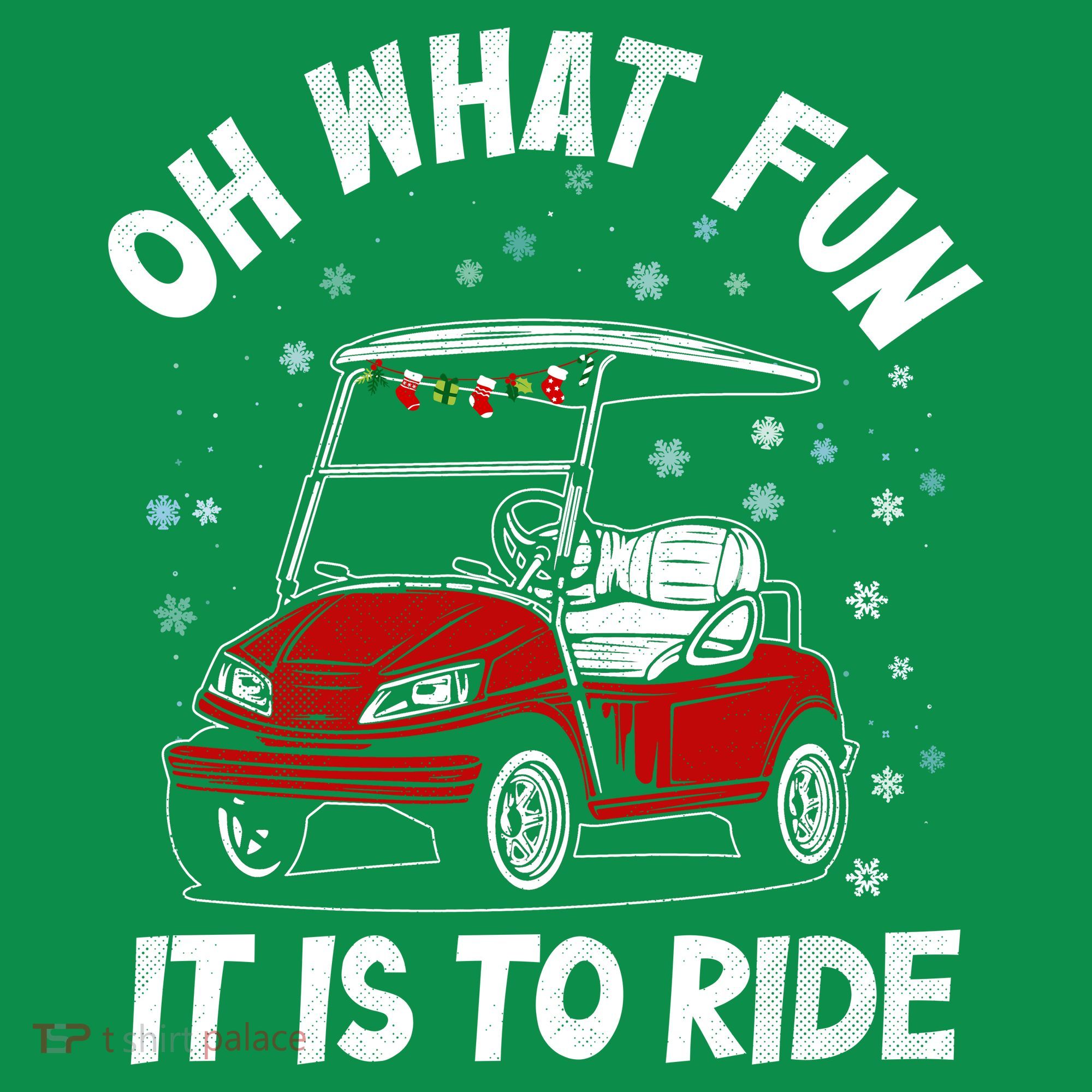 Oh What Fun It Is To Ride Funny Golf Christmas Kids Sweatshirt