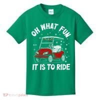 Oh What Fun It Is To Ride Funny Golf Christmas Kids T-Shirt thumb 0