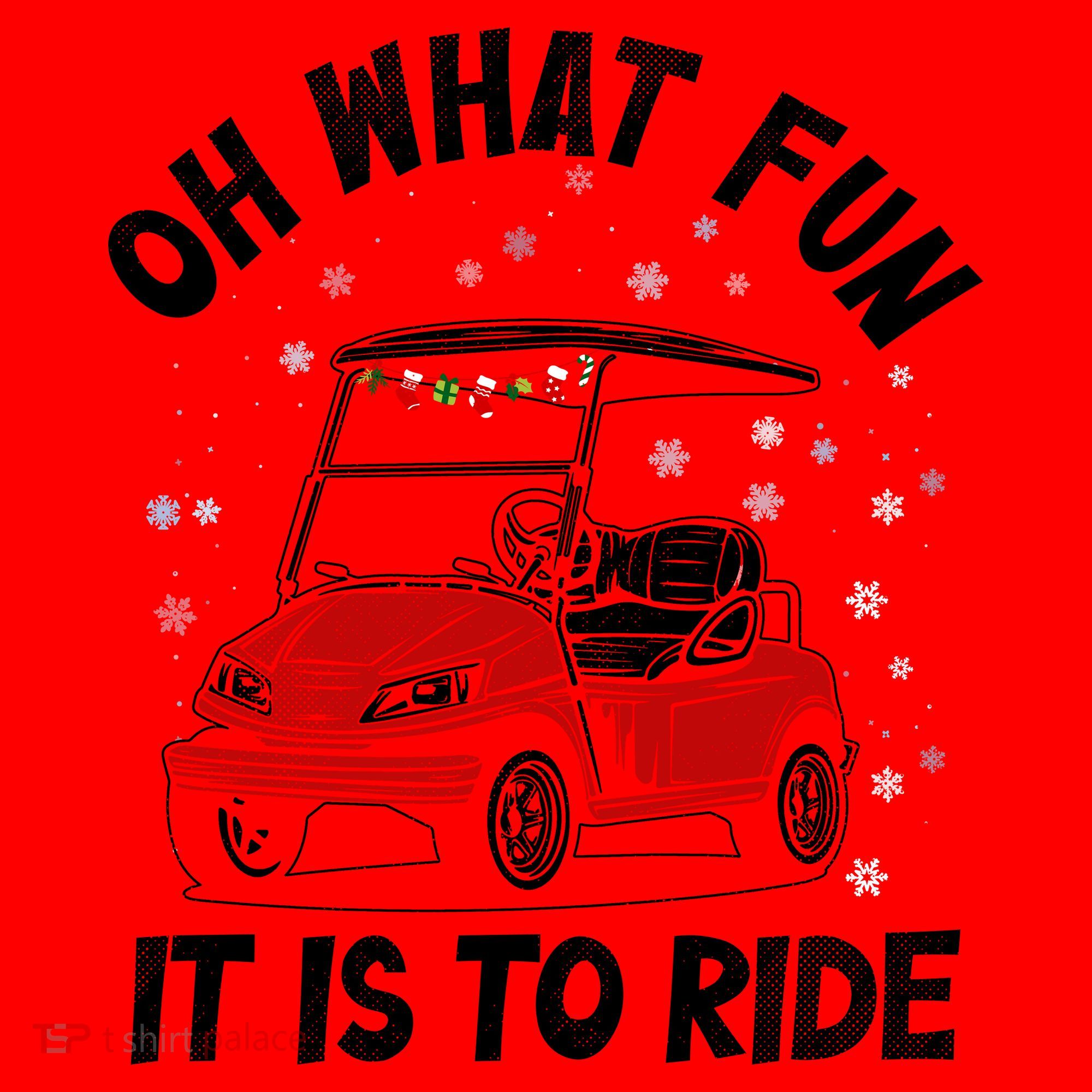 Oh What Fun It Is To Ride Funny Golf Christmas Santa Hat