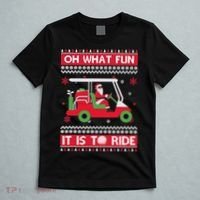 Oh What Fun It Is To Ride Golf Cart Golfer Christmas Sweater T-Shirt thumb 5