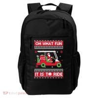 Oh What Fun It Is To Ride Golf Cart Golfer Christmas Sweater Backpack thumb 0