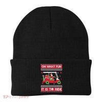 Oh What Fun It Is To Ride Golf Cart Golfer Christmas Sweater Beanie thumb 0