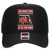 Oh What Fun It Is To Ride Golf Cart Golfer Christmas Sweater Hat thumb 0