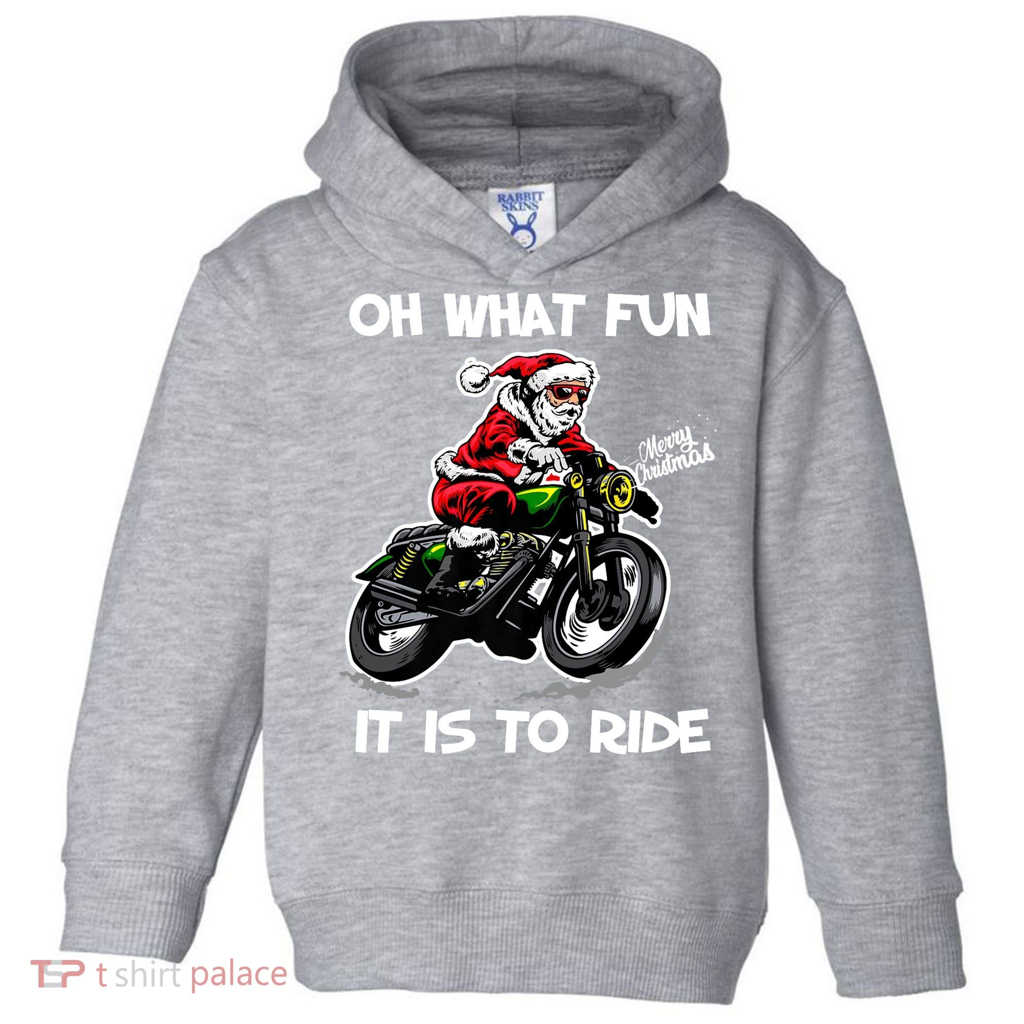 Oh What Fun It Is To Ride Motorcycle Christmas Pajama Gifts Premium Toddler Hoodie
