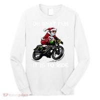 Oh What Fun It Is To Ride Motorcycle Christmas Pajama Gifts Premium Long Sleeve Shirt thumb 0