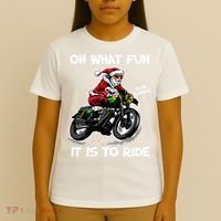 Oh What Fun It Is To Ride Motorcycle Christmas Pajama Gifts Premium T-Shirt thumb 4