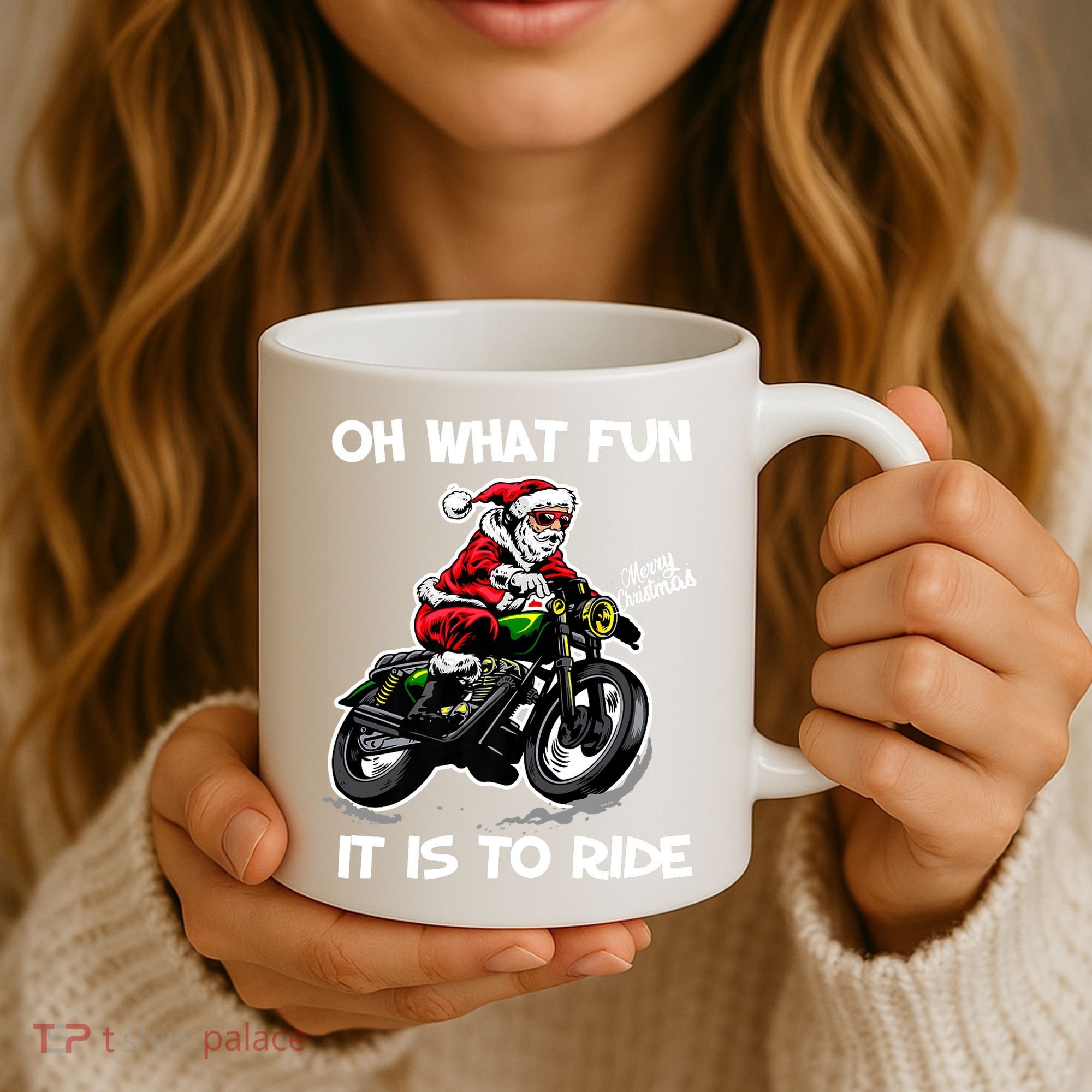Oh What Fun It Is To Ride Motorcycle Christmas Pajama Gifts Premium Coffee Mug