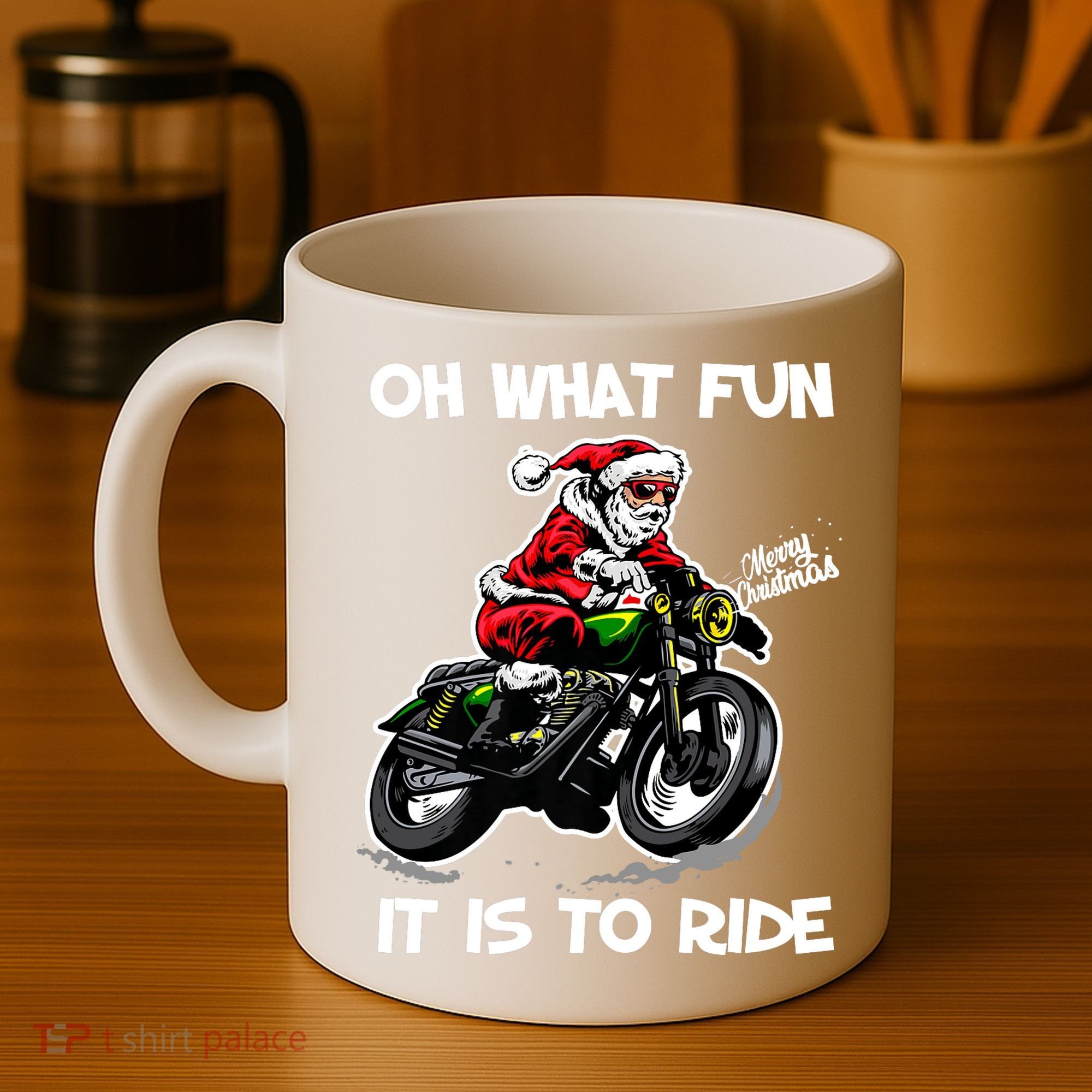 Oh What Fun It Is To Ride Motorcycle Christmas Pajama Gifts Premium Coffee Mug