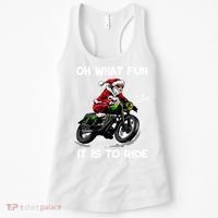 Oh What Fun It Is To Ride Motorcycle Christmas Pajama Gifts Premium Women's Tank Top thumb 0