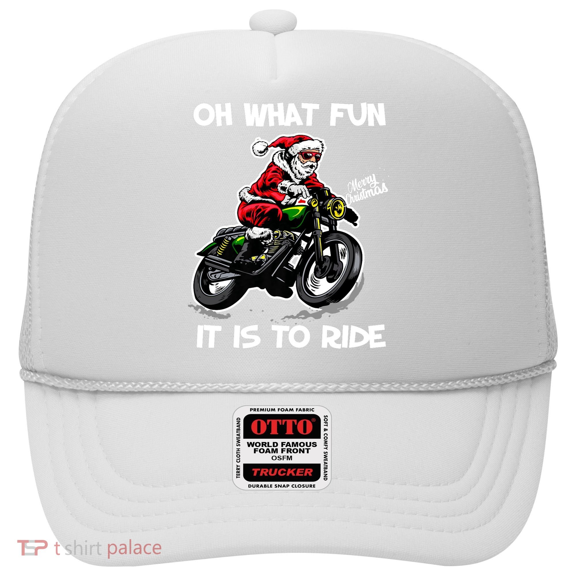 Oh What Fun It Is To Ride Motorcycle Christmas Pajama Gifts Premium Hat