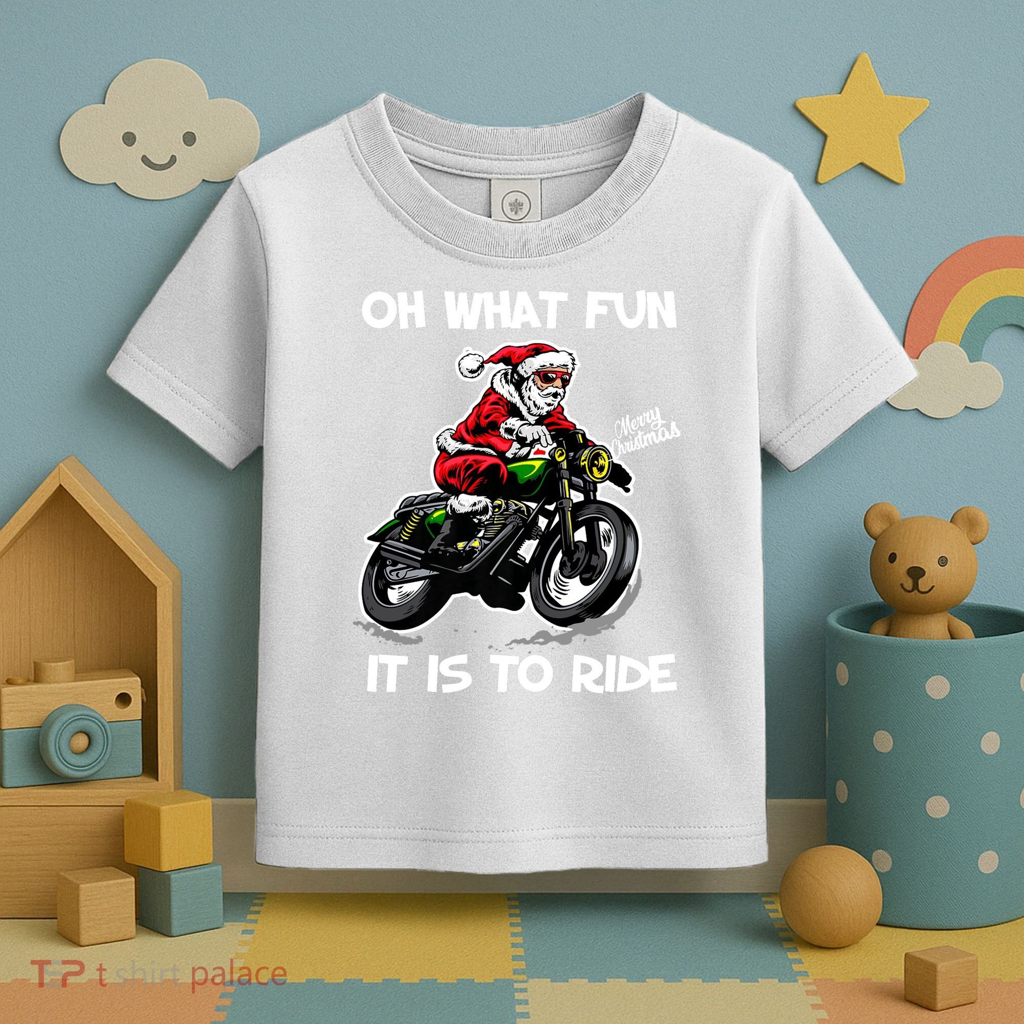 Oh What Fun It Is To Ride Motorcycle Christmas Pajama Gifts Premium Toddler T-Shirt