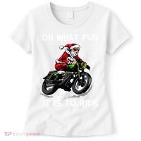 Oh What Fun It Is To Ride Motorcycle Christmas Pajama Gifts Premium Women's T-Shirt thumb 0