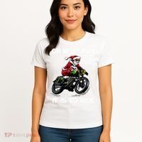 Oh What Fun It Is To Ride Motorcycle Christmas Pajama Gifts Premium Women's T-Shirt thumb 4