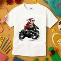 Oh What Fun It Is To Ride Motorcycle Christmas Pajama Gifts Premium Kids T-Shirt thumb 3