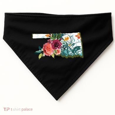 Oklahoma Watercolor Flower USA-Made Doggie Bandana