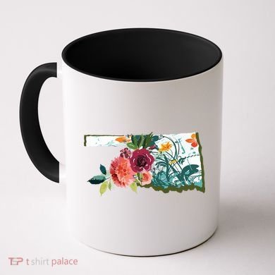 Oklahoma Watercolor Flower Coffee Mug