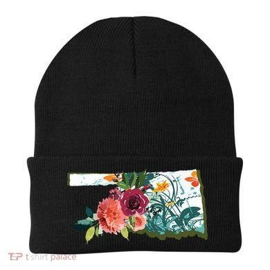 Oklahoma Watercolor Flower Beanie