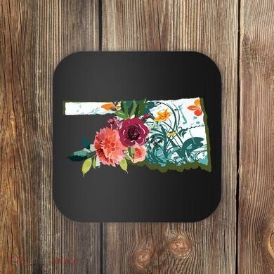 Oklahoma Watercolor Flower Coaster