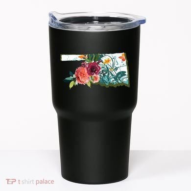 Oklahoma Watercolor Flower Tumbler
