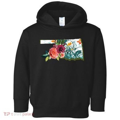 Oklahoma Watercolor Flower Toddler Hoodie