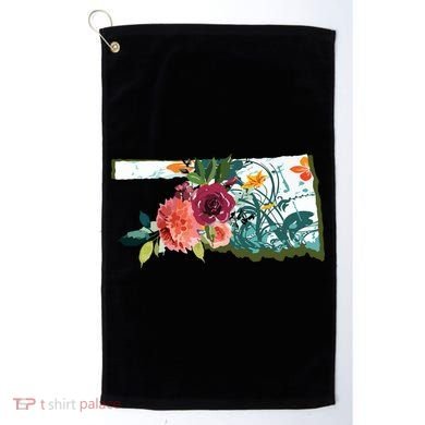 Oklahoma Watercolor Flower Golf Towel