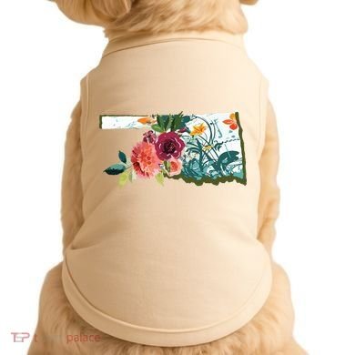 Oklahoma Watercolor Flower Doggie Tank