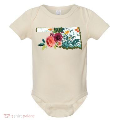 Oklahoma Watercolor Flower Baby Bodysuit