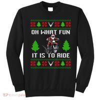 Oh What Fun It Is To Ride Motorcycle Santa Ugly Christmas Sweatshirt thumb 0