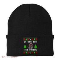 Oh What Fun It Is To Ride Motorcycle Santa Ugly Christmas Beanie thumb 0
