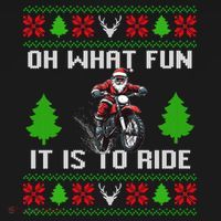 Oh What Fun It Is To Ride Motorcycle Santa Ugly Christmas Baby Bodysuit thumb 2