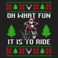 Oh What Fun It Is To Ride Motorcycle Santa Ugly Christmas Hat thumb 2