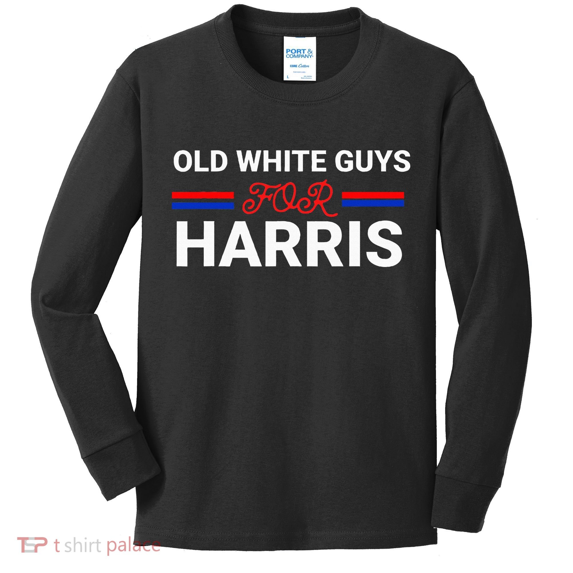 Old White Guys For Harris Kamala Kids Long Sleeve Shirt