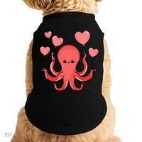 Octopus With Heart Balloons Valentines Day Octopus Doggie Tank thumb 0
