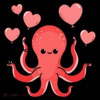Octopus With Heart Balloons Valentines Day Octopus Coffee Mug thumb 5