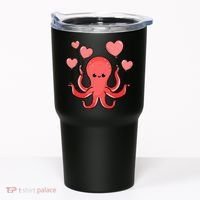 Octopus With Heart Balloons Valentines Day Octopus Tumbler thumb 0