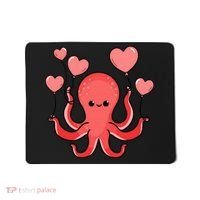 Octopus With Heart Balloons Valentines Day Octopus Mousepad thumb 0