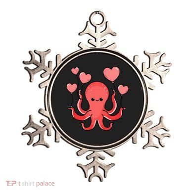 Octopus With Heart Balloons Valentines Day Octopus Ornament