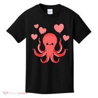 Octopus With Heart Balloons Valentines Day Octopus Kids T-Shirt thumb 0