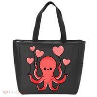 Octopus With Heart Balloons Valentines Day Octopus Tote Bag thumb 0