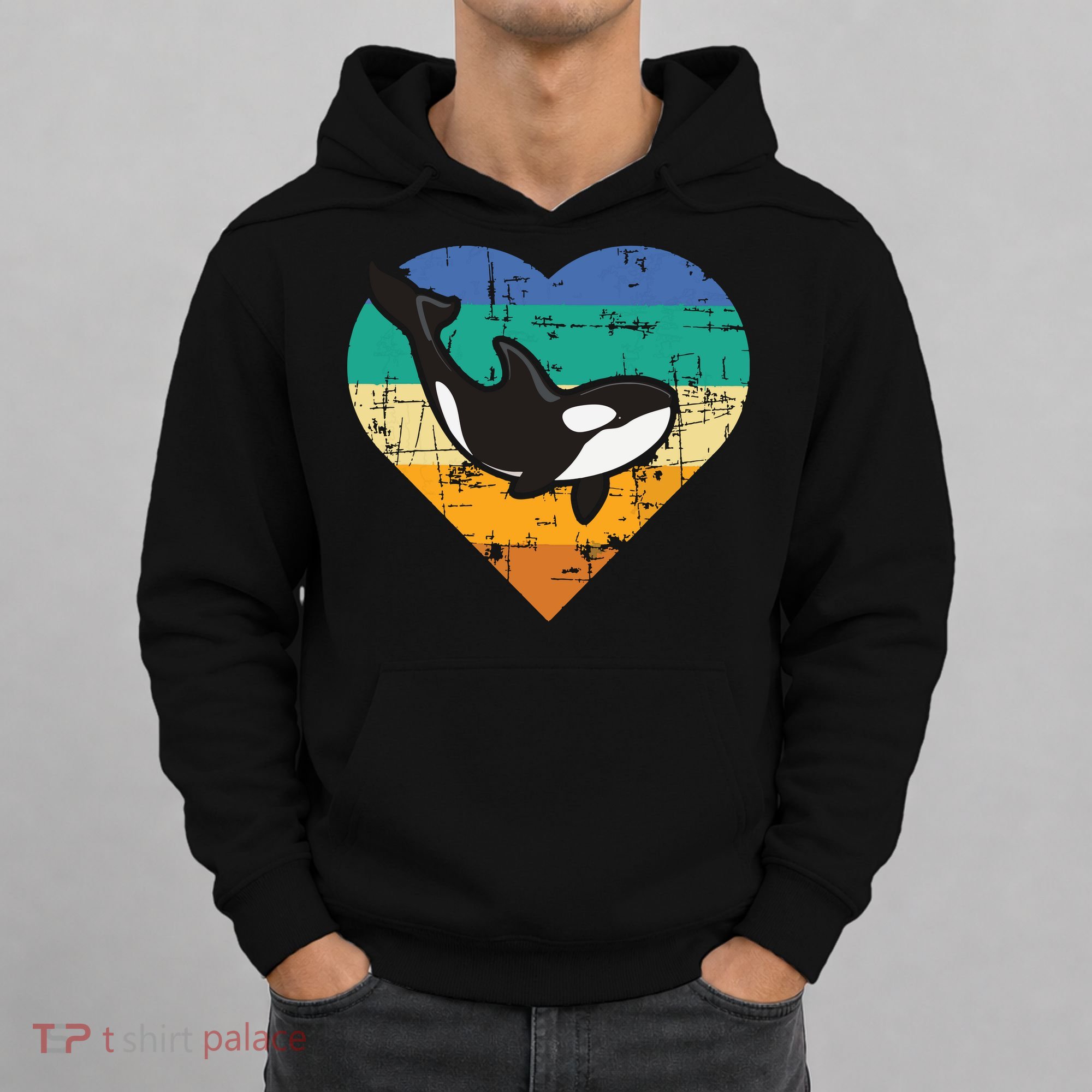 Orca Whale Heart Whale Lover Marine Biologist Whales Hoodie