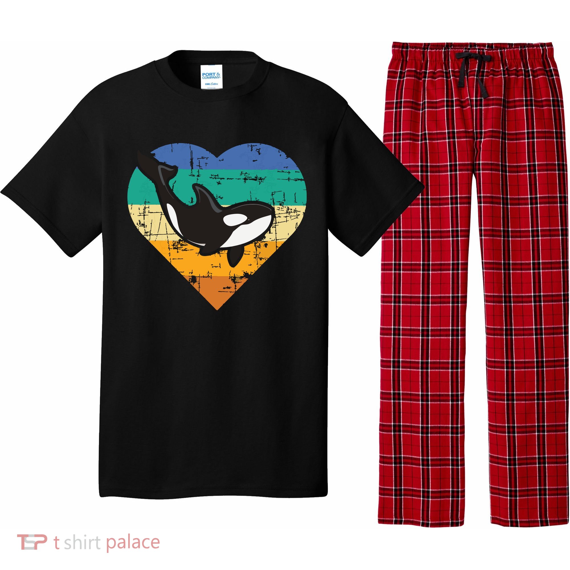 Orca Whale Heart Whale Lover Marine Biologist Whales Pajama Set