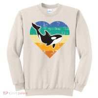 Orca Whale Heart Whale Lover Marine Biologist Whales Sweatshirt thumb 0