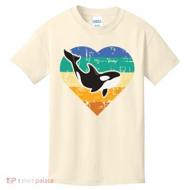 Orca Whale Heart Whale Lover Marine Biologist Whales Kids T-Shirt