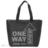 One Way Jesus Christian Tote Bag thumb 0