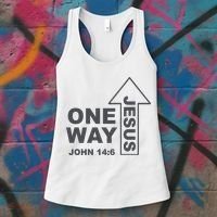 One Way Jesus Christian Women's Tank Top thumb 3