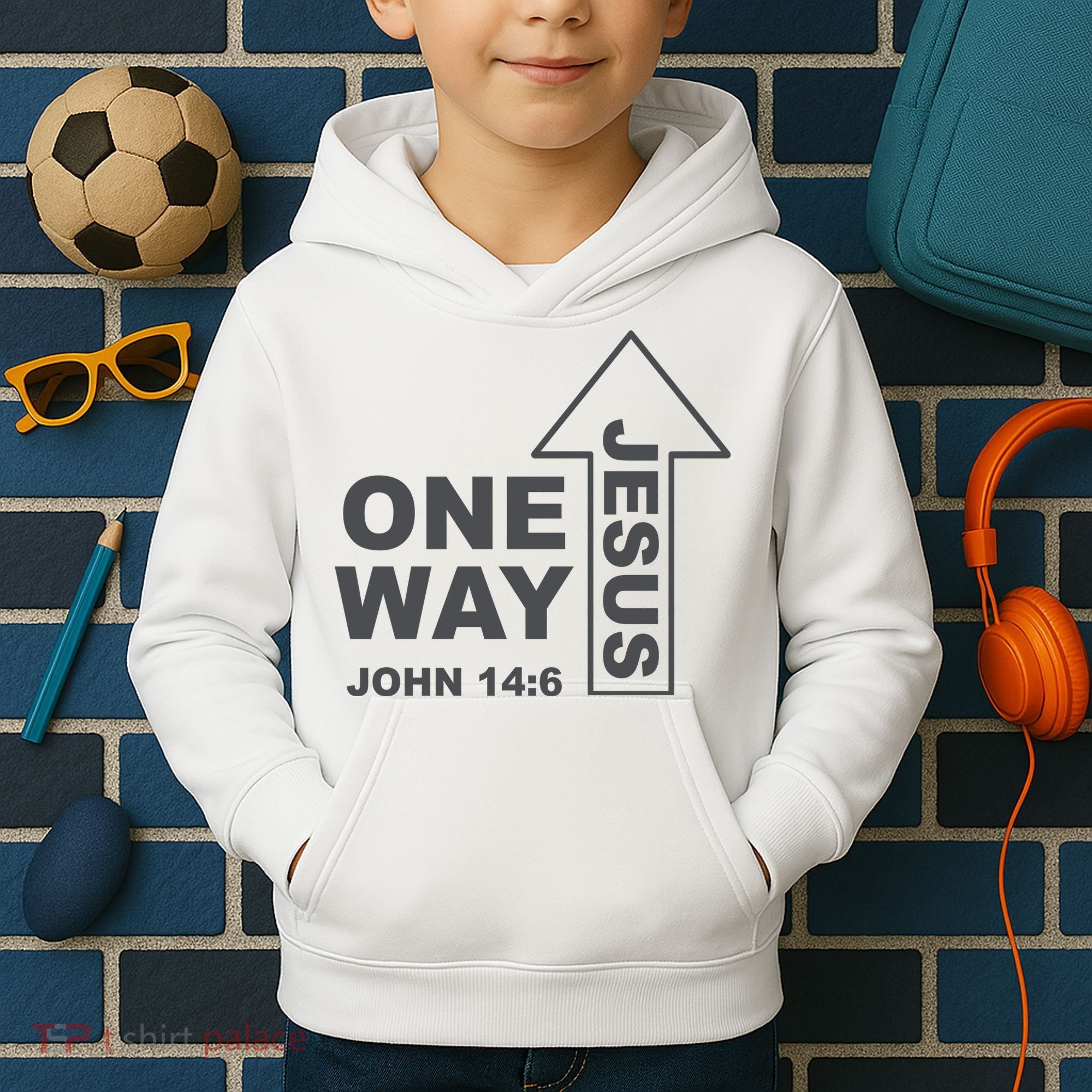 One Way Jesus Christian Kids Hoodie