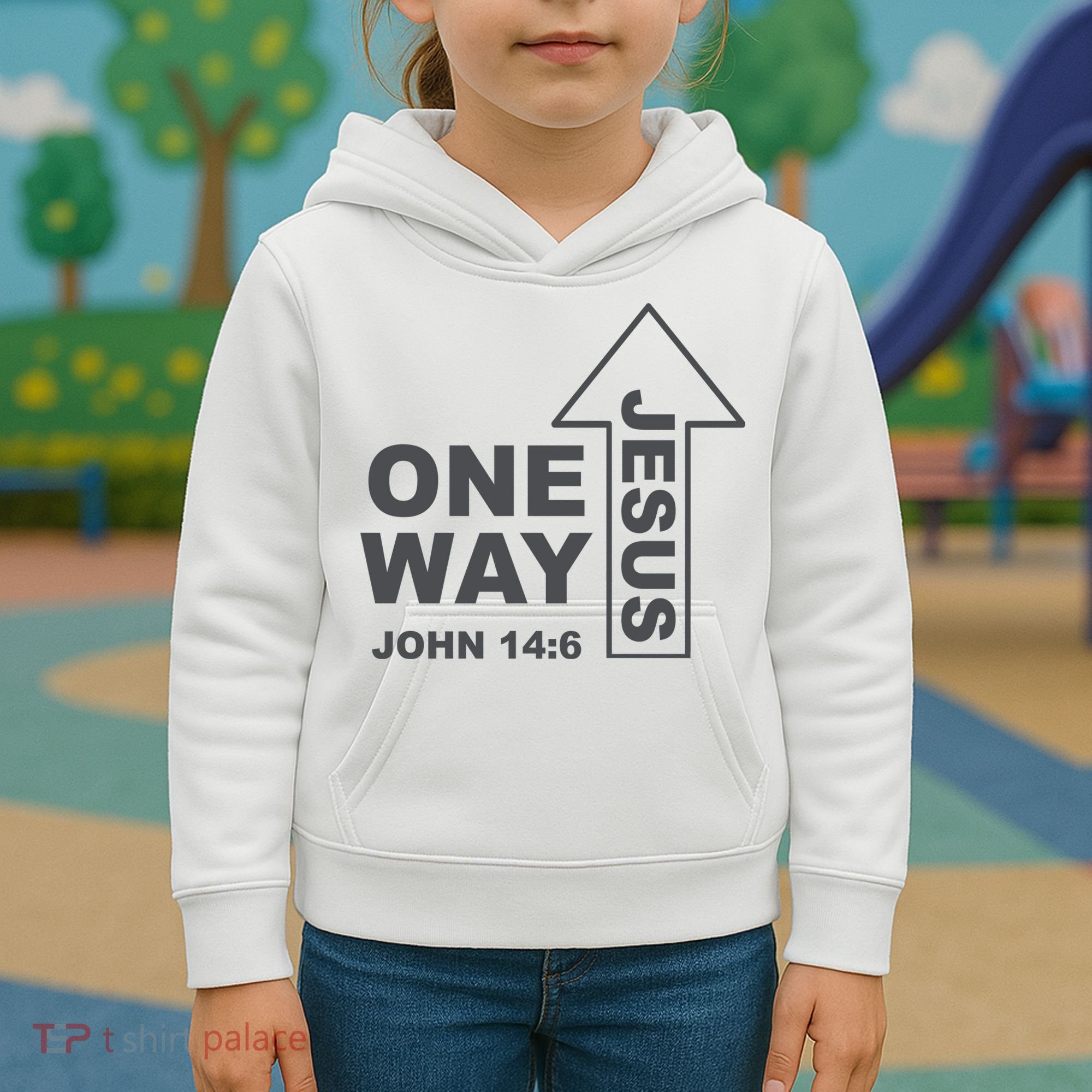 One Way Jesus Christian Kids Hoodie